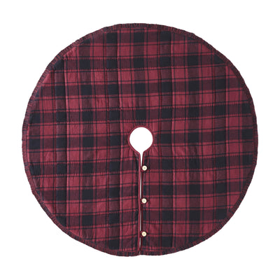 Cumberland Red Black Plaid 48" Christms Tree Skirt