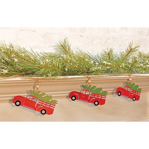 Red Trucks with Trees 6 ft Garland