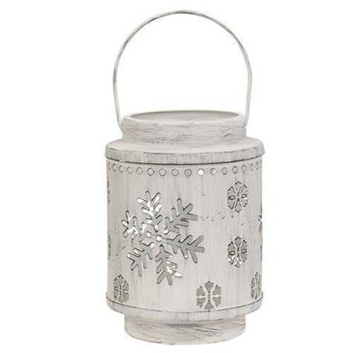 Cpttage Chic Snow Metal Snow Flurry Lantern