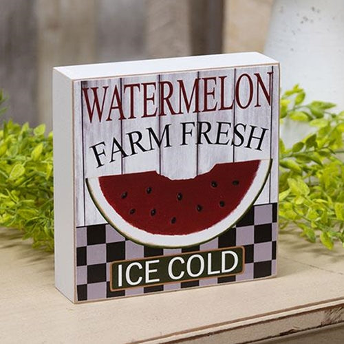 Watermelon Farm Fresh 6" Wooden Box Sign