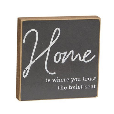 Set of 3 Humorous Bathroom 4" Wooden Block Signs