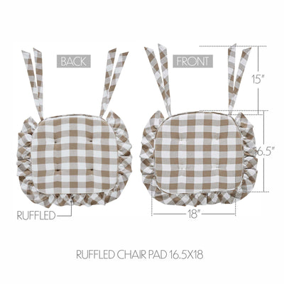 Annie Buffalo Check Portabella Ruffled Chair Pad