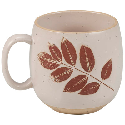 Natural Fall Leaves Stoneware Mug 18 oz