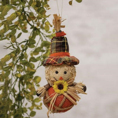 Harvest Scarecrow With Sunflower Ornament