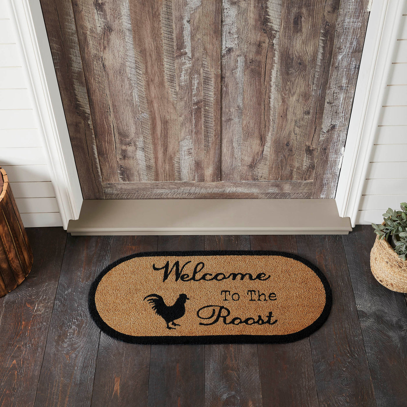 Welcome to the Roost Farmhouse Coir Oval Rug 17" x 36"