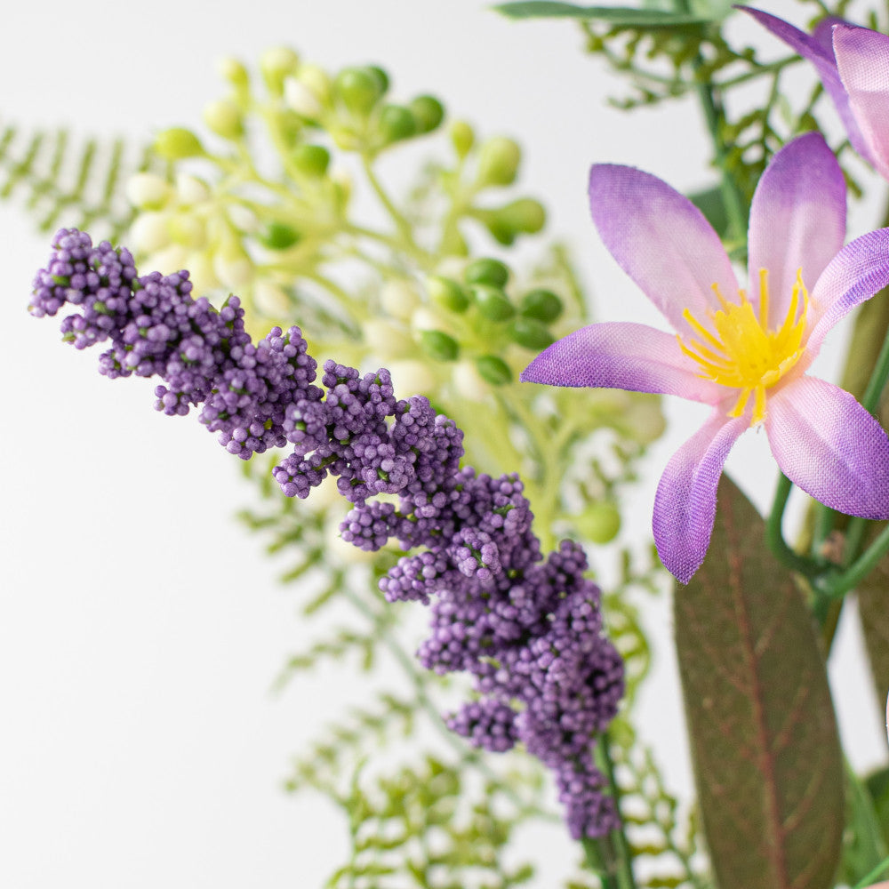 💙 Lavender and Purple Berry Fern Crabapple 18" Faux Floral Pick