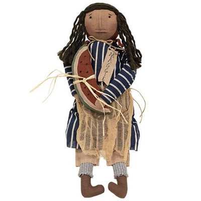 Maggie Doll With Watermelon Slice Fabric Figure