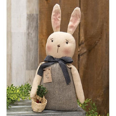 Bunny With Carrot Basket Fabric Figure