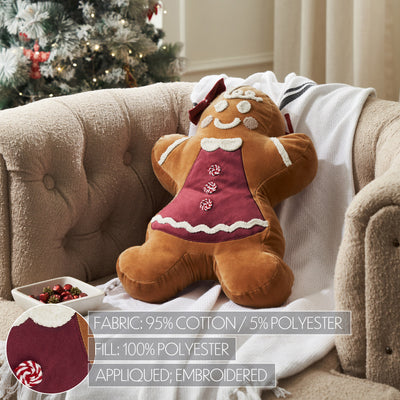 Mrs. Gingerbread Appliqued Pillow