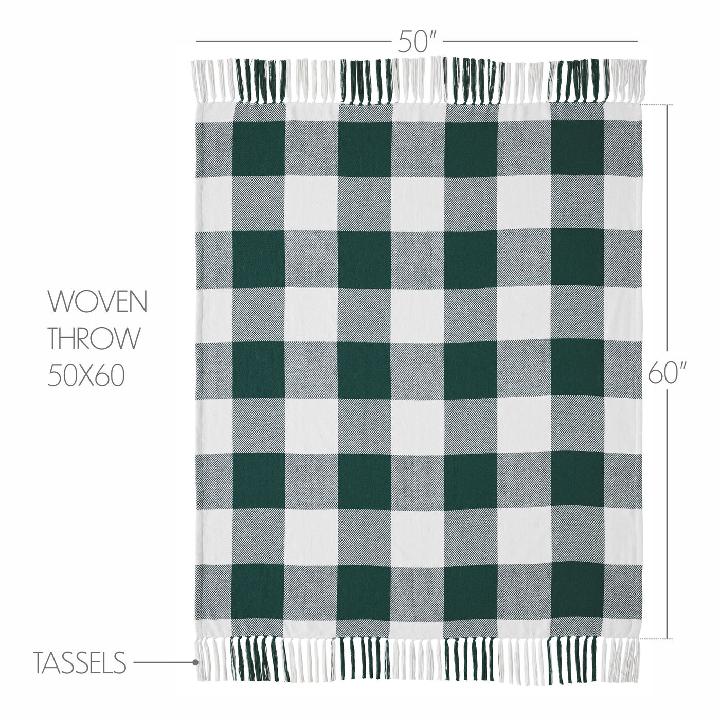 Annie Buffalo Check Hunter Green Woven Throw