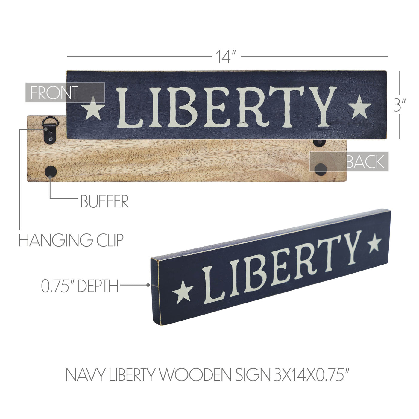 Liberty Stars 13" Navy Wooden Sign