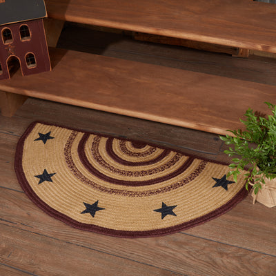 DAY 8 ❤️🫐 20 RED WHITE + BLUEBERRY DAYS Potomac Americana Stencil Stars Half Circle Jute Rug