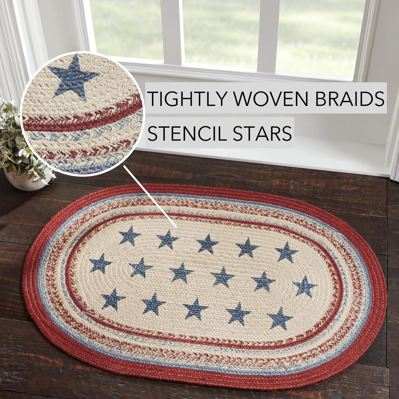 Celebration Americana Oval Jute Rug 24" x 36"