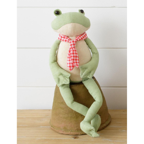 Ribbi the Frog with Red Check Neck Tie Figure