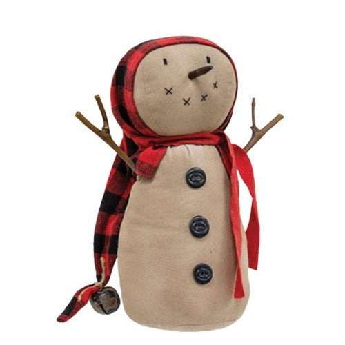 Jingles Snowman Doll with Buffalo Plaid Hat