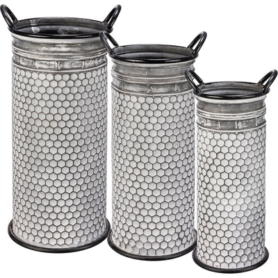 Set of 3 Honeycomb Tall Bucket Set