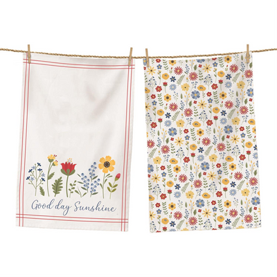 Good Day Sunshine Floral Pattern Tea Towel Set