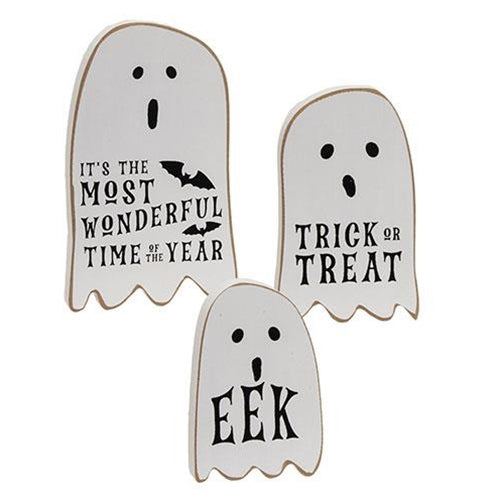 Set of 3 Trick or Treat Chunky Ghost Sitters