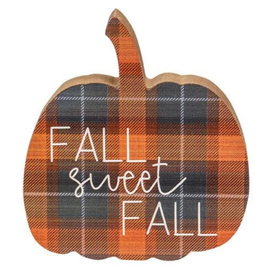 Set of 3 Fall Sweet Fall Plaid Pumpkin Chunky Sitters