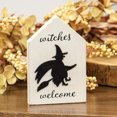 DAY 14 🎃 25 Days of SUMMERWEEN Witches Welcome Silhouette 5.5" Wooden Block