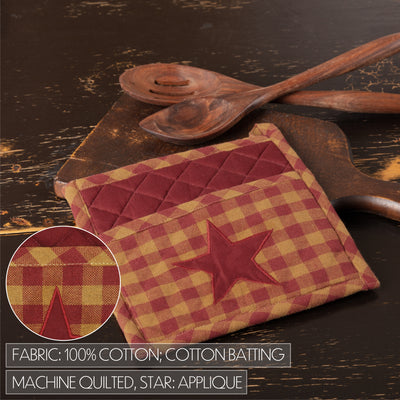 Burgundy Star Pot Holder 8"