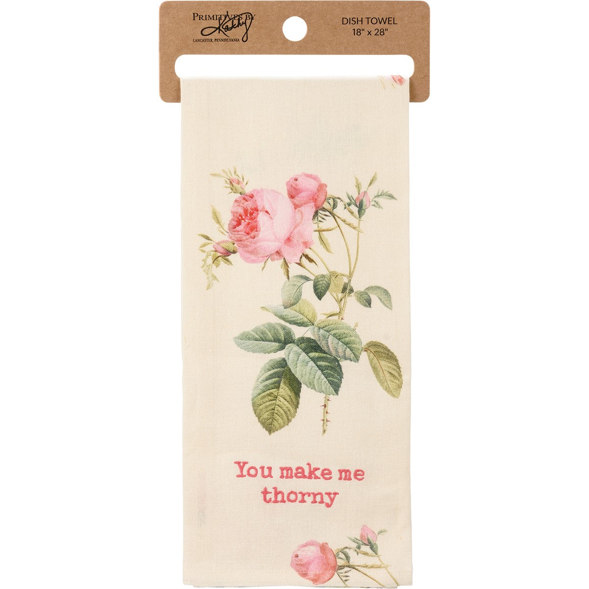 You Make Me Thorny Floral Kitchen Towel