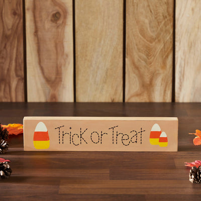 Trick Or Treat Candy Corn 13" Wooden Sign