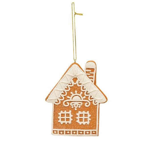 💙 Set of 3 Glitter Clay Dough Gingerbread House Ornaments