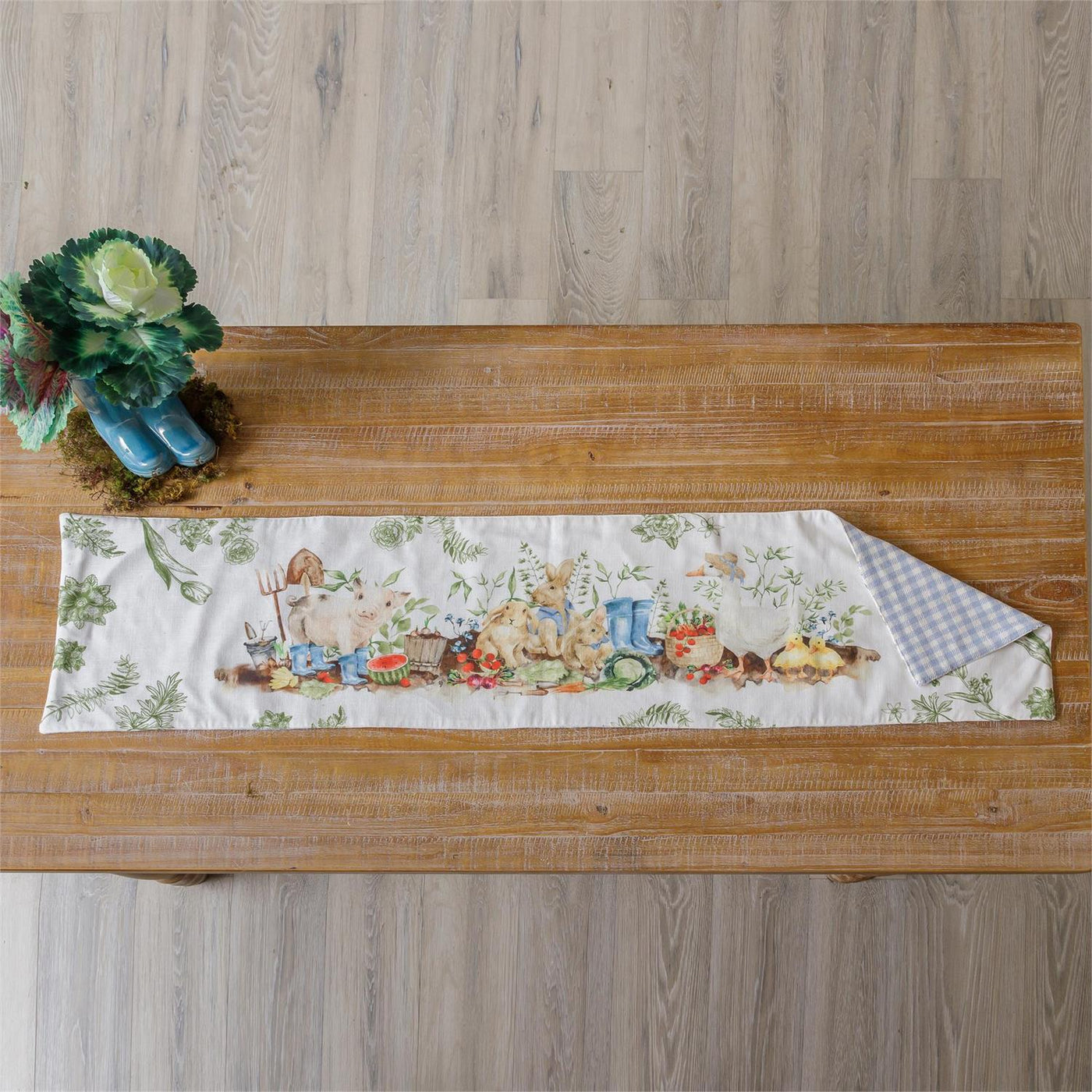 Animals in the Garden 55" Table Runner