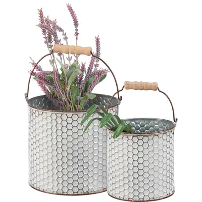 💙 Set of 2 Rustic Honeycomb Bucket Set