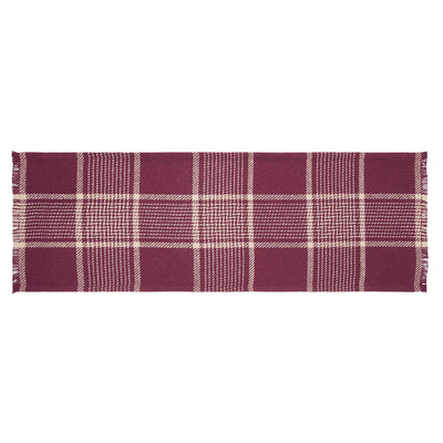 Eston Burgundy Tan Plaid 36" Table Runner