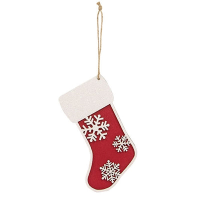 DAY 16 ✨ 25 Days of Ornaments ✨ Glittered Wooden Snowflake Stocking Ornament