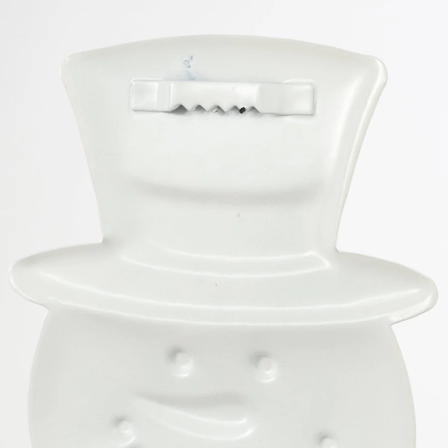 Snowman Cookie Pink & Blue 12" Metal Embossed Hanger: