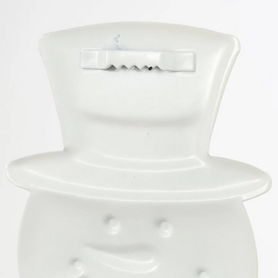 Snowman Cookie Pink & Blue 12" Metal Embossed Hanger: