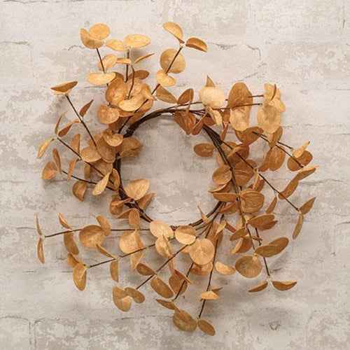 Beige Silver Dollar 12" Faux Foliage Ring