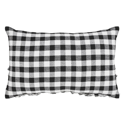 Annie Black Check Home Pumpkin Ruffle Accent Pillow