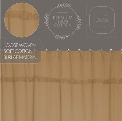 Burlap Natural Shower Curtain 72'' x 72''