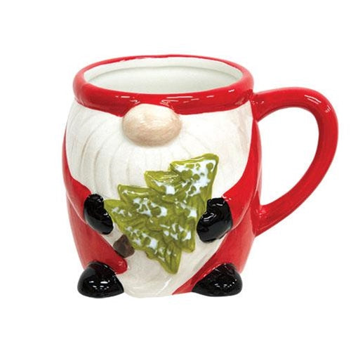 Santa Gnome With Tree Ceramic Mug