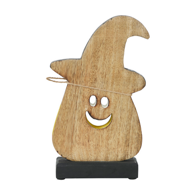 Halloween Wooden Candy Corn With Witch Hat Tabletop Decor