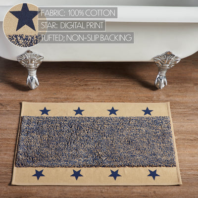 My Country Navy Blue Stars Bathmat 20" x 30"