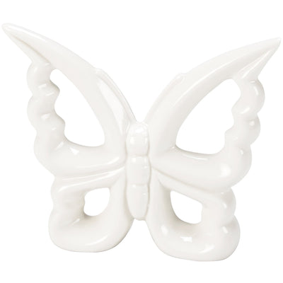 Elegant White Ceramic Butterfly Figurine