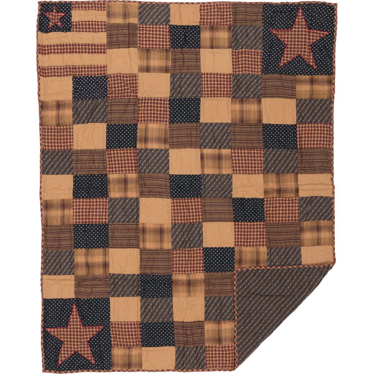 Patriotic Patch Quilted Throw 50" x 60"