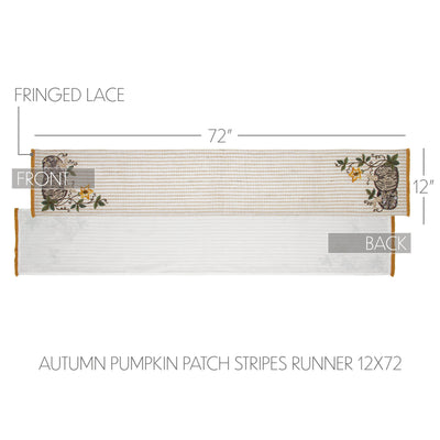 Autumn Pumpkin Patch Stripes 72" Table Runner