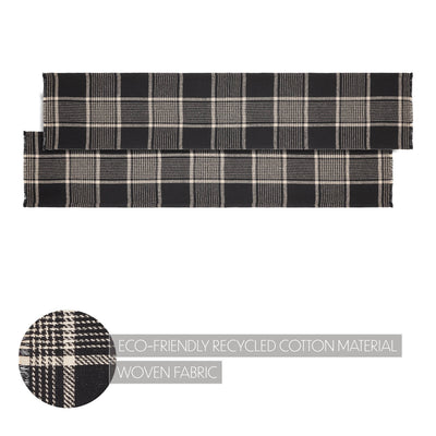 Eston Black Tan Plaid Table Runner 12" x 60"