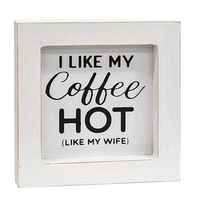 Set of 4 Coffee Themed Mini Framed Signs in Black and White