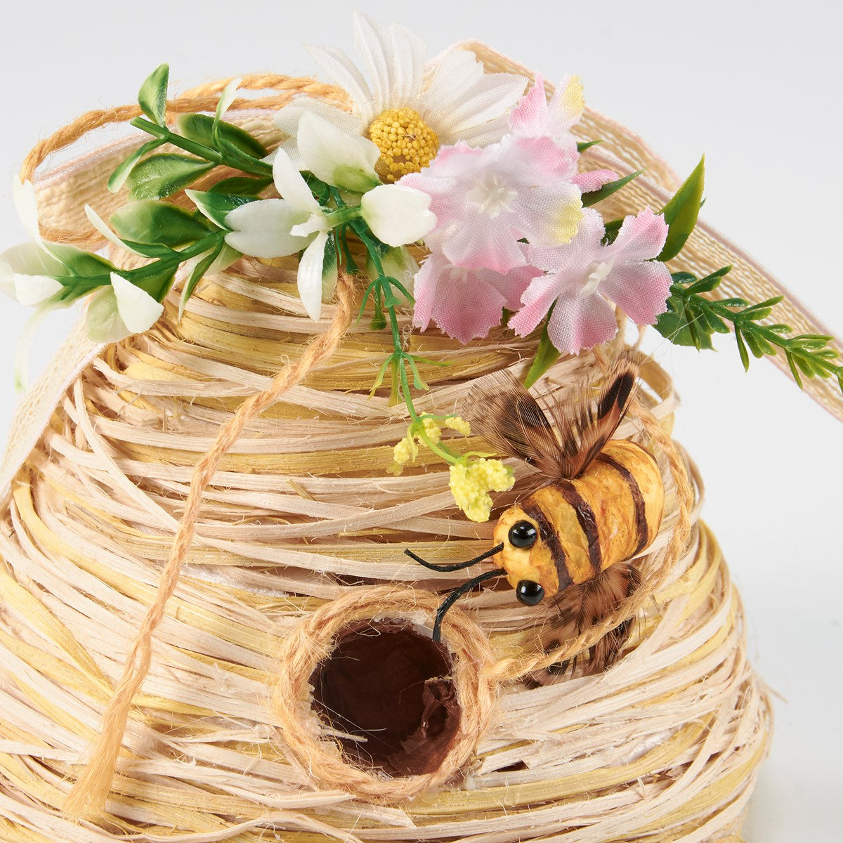 Bee Skep with Florals Ornament