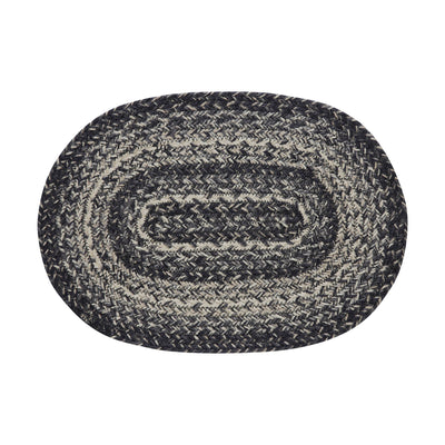 Sawyer Mill Black White 15" Jute Oval Placemat