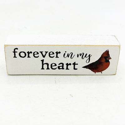 Always with You and Forever in My Heart Cardinal Wooden Mini Blocks