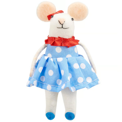 Americana Polka Dot Mouse Felt Critter