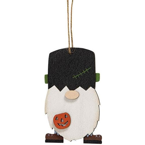 Frankie Gnome Wooden Halloween Ornament